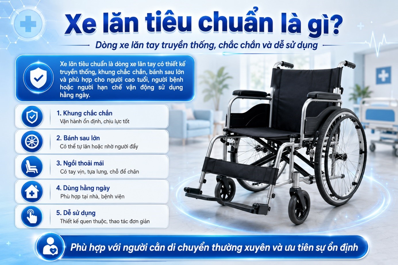 Xe lăn tiêu chuẩn là gì
